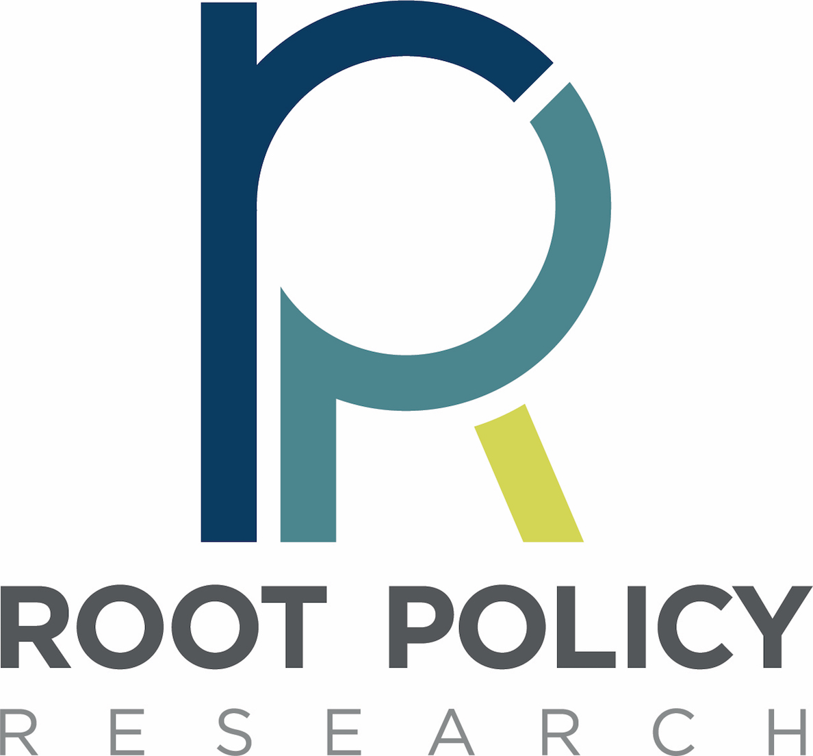 A Large blue and yellow "R" is centered above the text "Root Policy" written in black and all caps