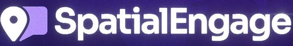 "Spatial Engage" written in white on a purple background